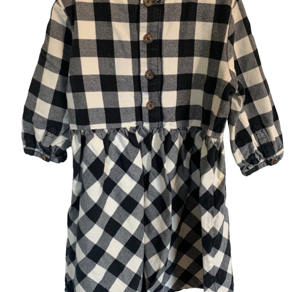 Hanna Andersson Black and White Buffalo Check Dress Size 6-7 US (120cm) - Picture 7 of 10